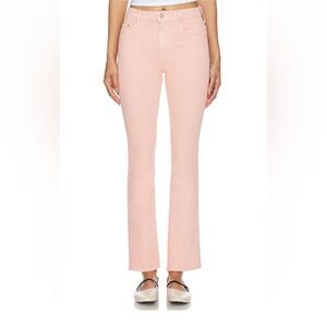 MOTHER The Insider Hover High Rise Straight Jeans Peach Parfait